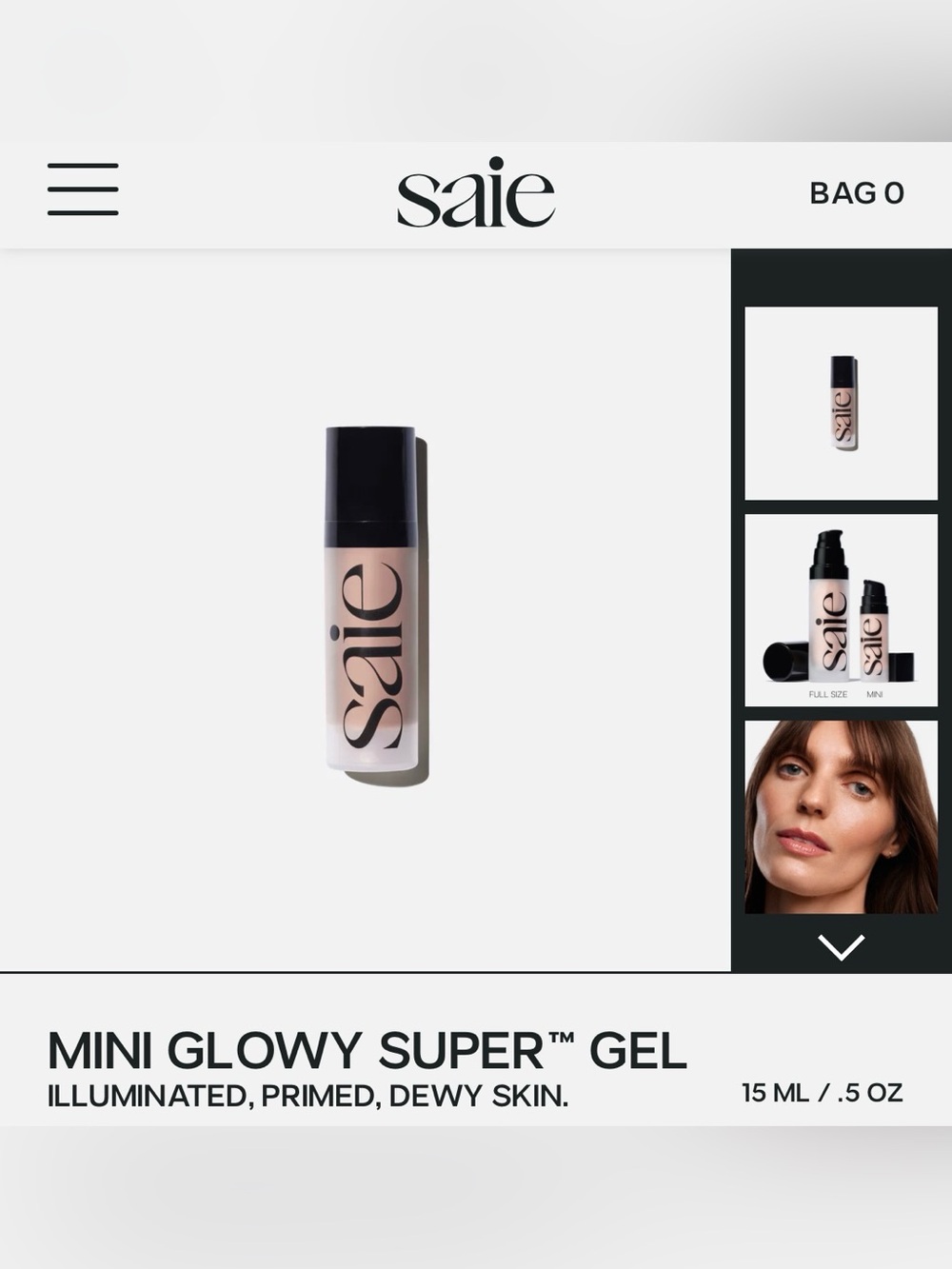 New Saie Mini Glowy Super Gel in Roseglow